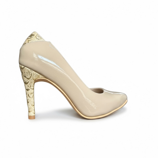 Nude Dina talón Dorado