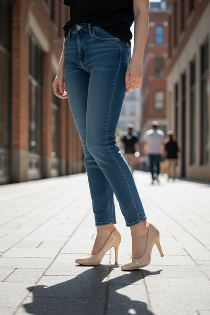 Nude Dina talón Dorado